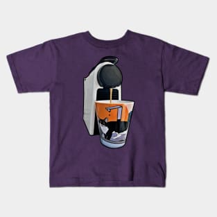 Coffee with the cute Tuxedo Cat Copyright TeAnne Kids T-Shirt